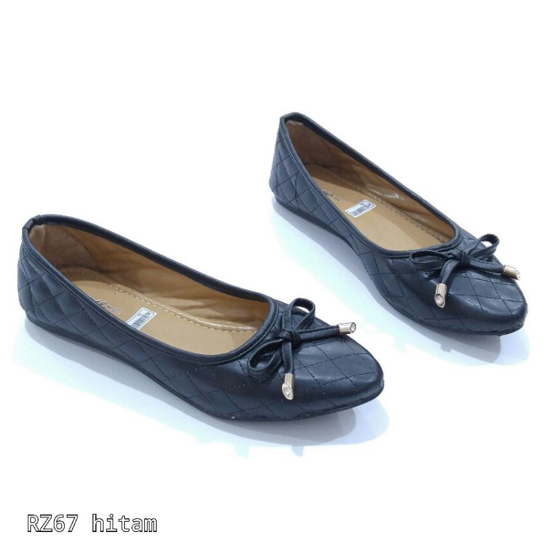 Borneo Sepatu Wanita Slip on Flat Flatshoes Bahan Sintetis Premium RZ67 by Xavyera