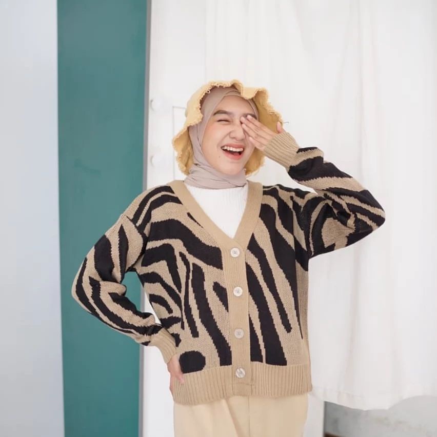 ARABELLE ZEBRA CARDY // CARDIGAN MOTIF ZEBRA WANITA