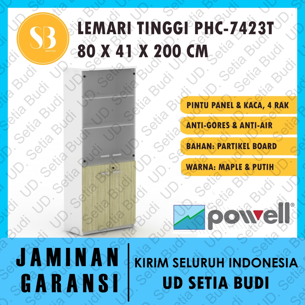 Kabinet / Lemari Tinggi Pintu Kaca Powell Two PHC 7423T