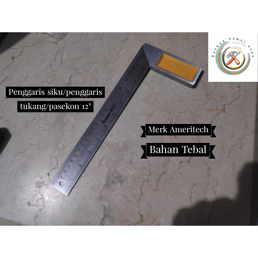 

penggaris siku tukang pasekon 12 inchi HIGH QUALITY