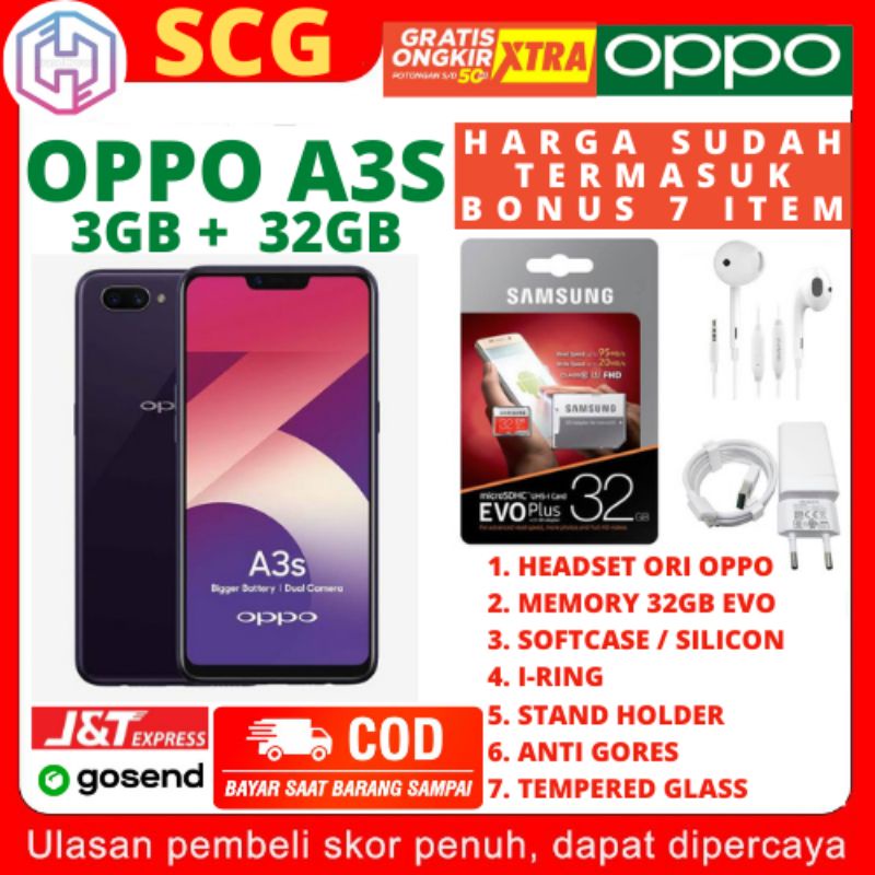 OPPO A3S 3/32 RAM 3GB ROM 32GB GARANSI 1 TAHUN - HP OPPO