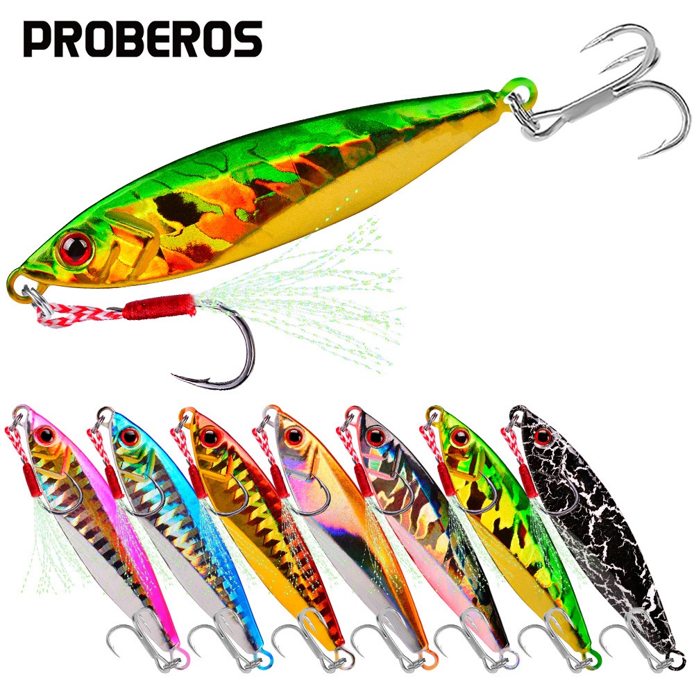 Umpan Pancing Metal jig lure Jigging mancing dasaran 14gr 21gr 30gr sudah dengan assit hook dan treble hook LF117