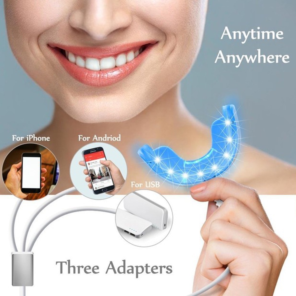 Teeth Whitening Alat pemutih gigi perawatan kesehatan mulut personal. Set alat pemutih gigi profesional memutihkan gigi kuning perokok
