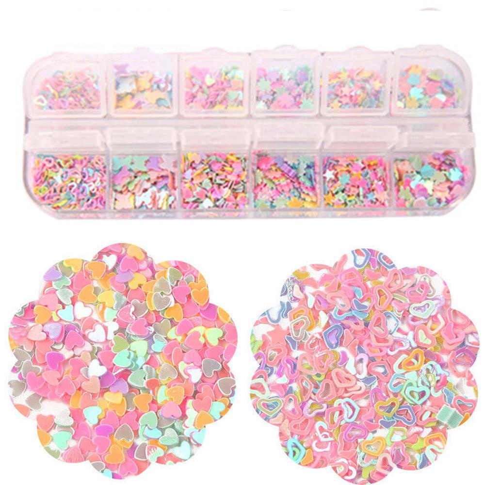 Mxbeauty Payet Kuku Bintang Warna-Warni Hati Kupu-Kupu DIY Acrylic Nail Art Manicure