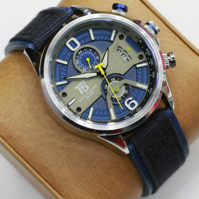 jam tangan T5 H3584 Original, chronograph stopwatch, WR, include box