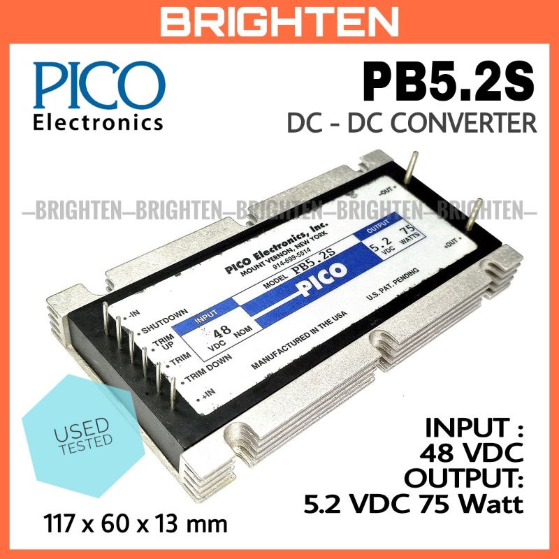PICO PB5.2S DC-DC CONVERTER 48V to 5.2V 75 Watt