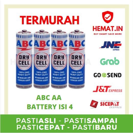 DAPAT 4 PCS BATERAI ABC AA A2 ABC BIRU ORI BATERAI MOUSE KEYBOARD REMOT ELEKTRONIK