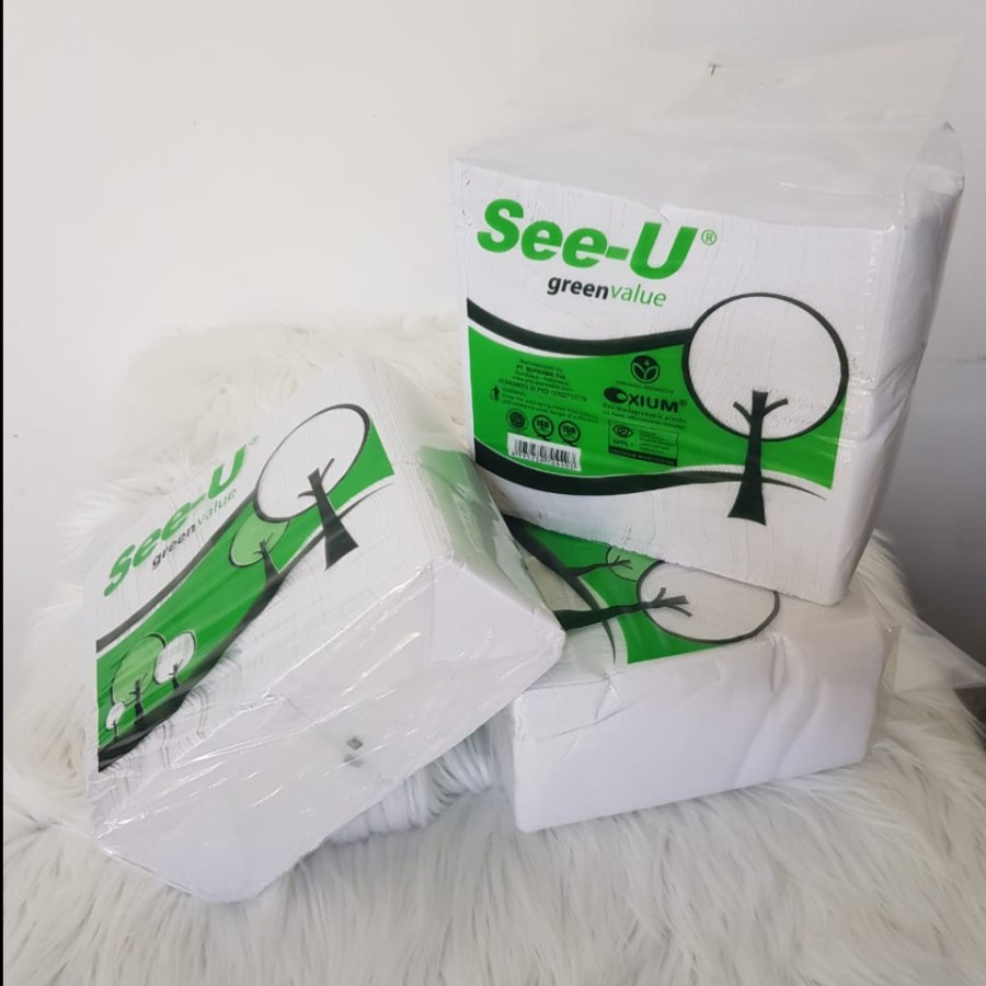Tisu Wajah Facial Tissue Refill Livi Eco / SeeU See U Green Value 600s 2ply