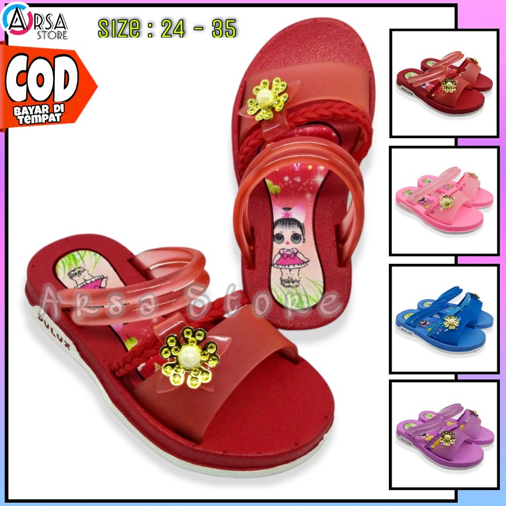 Sendal Karet LOL Anak Perempuan Import / Sandal Selop Jelly Anak Cewek Umur 2 - 8 Tahun Terbaru