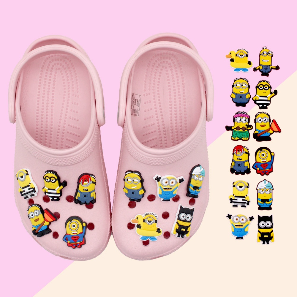 Seri Kartun Minion Sandal shoe charms DIY Dapat Dilepas Crocs Pin Lubang Sepatu accessories Jibbitz decorate Anak Hadiah