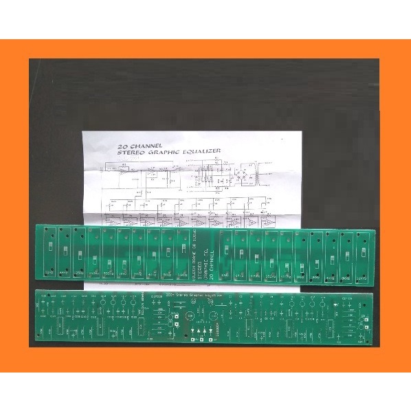 PCB Fiber 20 Channel Graphic Equalizer RC4136 Stereo