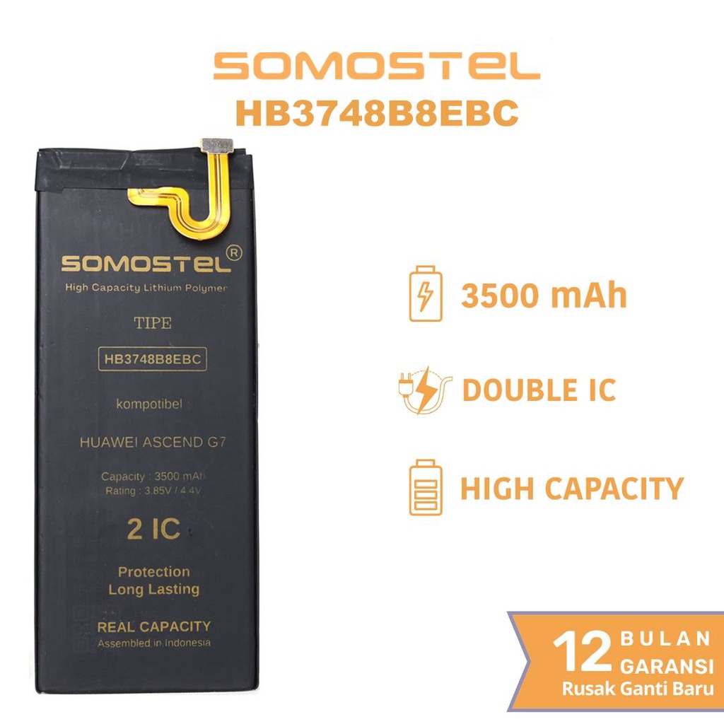 Somostel - HB3748B8EBC Huawei Ascend G7 Batre Batrai Baterai