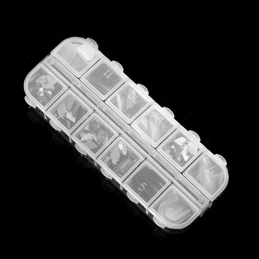 PREVA 12 Grids Storage Boxes Jewerly Collection Drug Pill Holder Clear Plastic Craft Organizer