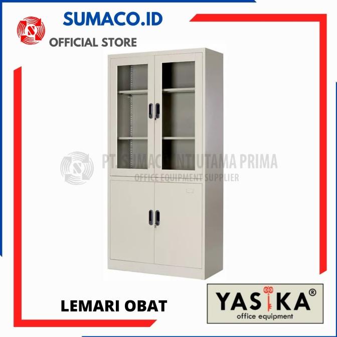 

Produk Terbaik] Yasika - Lemari Arsip 1/2 Kaca-Plat (Lemari Obat Plat)