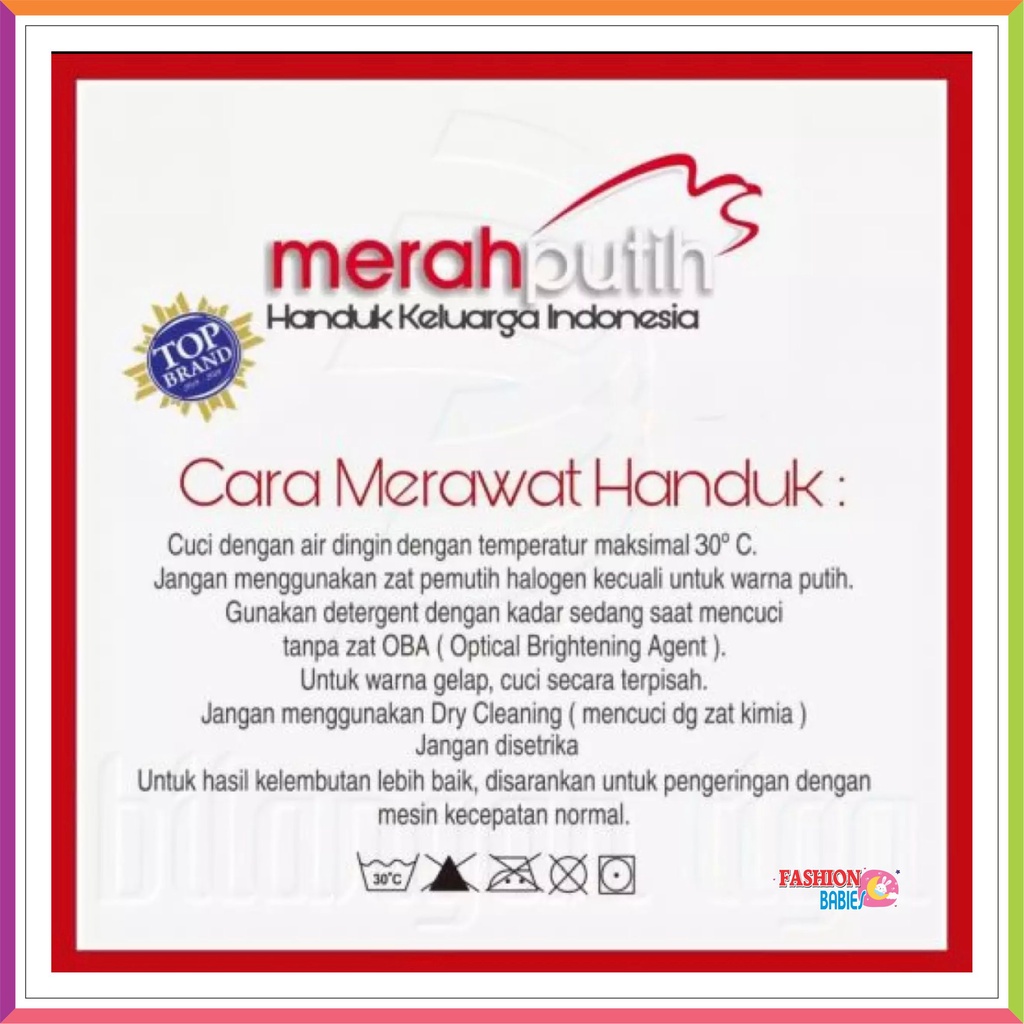 HANDUK MERAH PUTIH TANGGUNG 50 X 100 CM