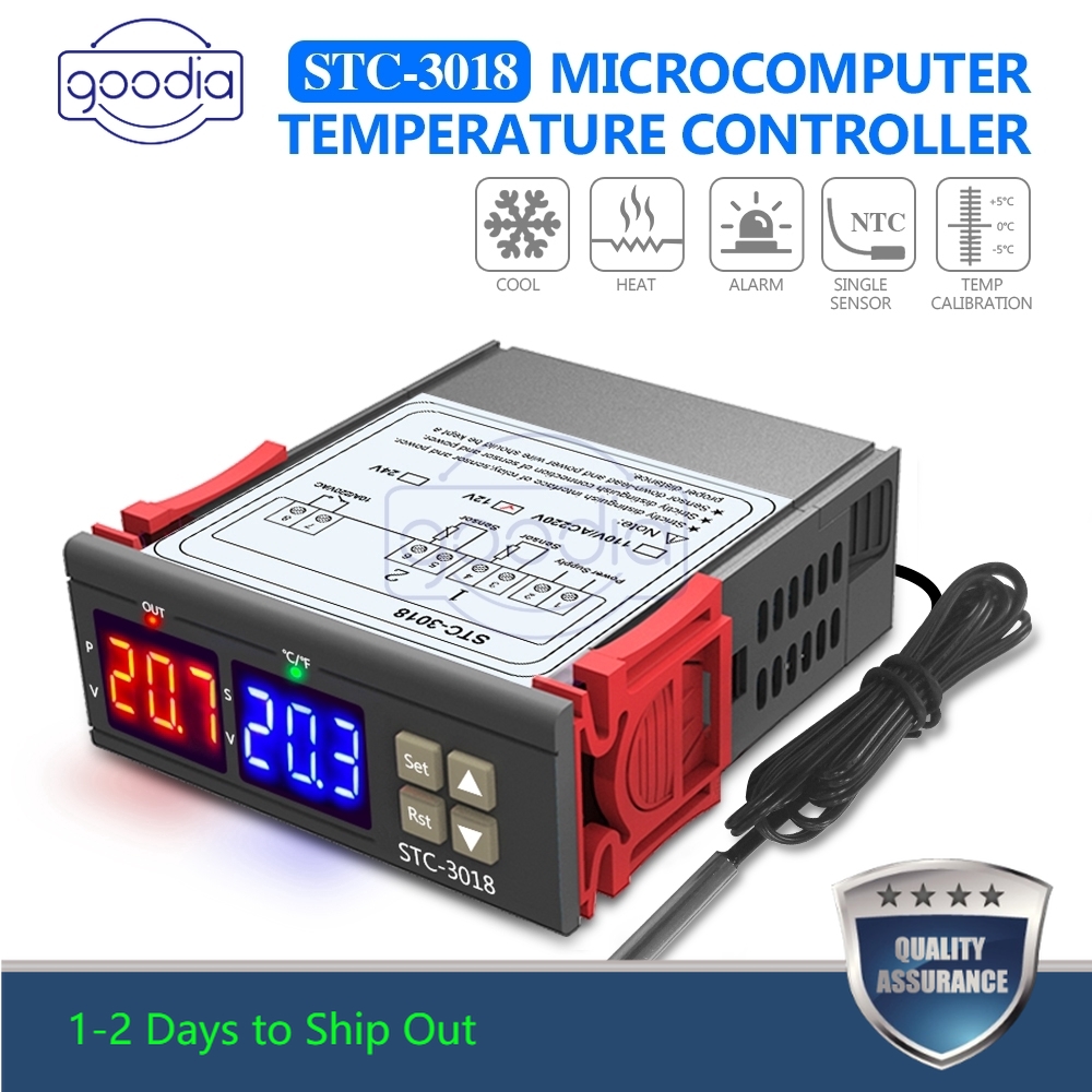 Stc-3018 Pengontrol Suhu Ac 110v-220v Dc 12v 24v Dengan Sensor Probe