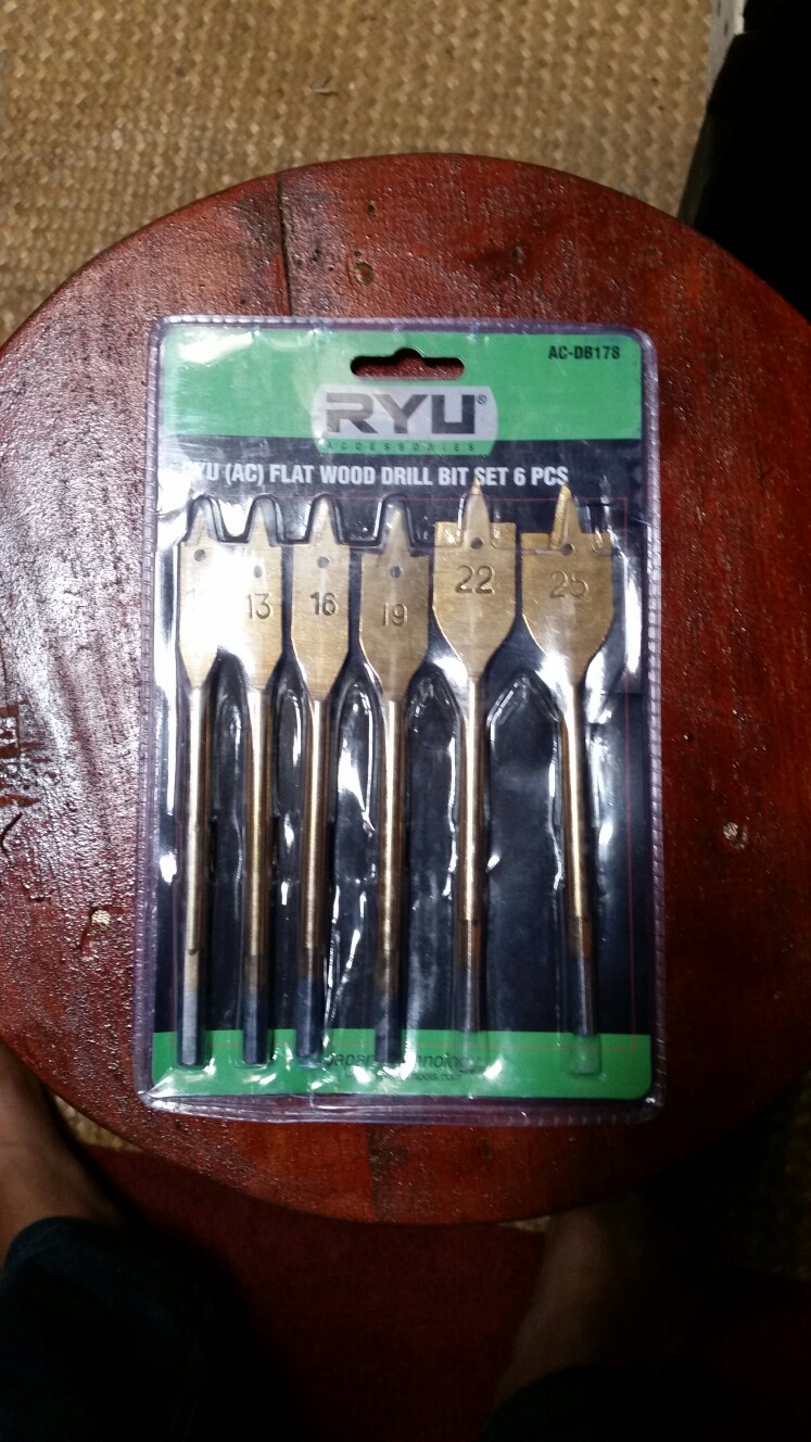 Ryu Mata Bor Kayu Kipas 6 Pcs Mata Bor Pelubang Kayu Flat Wood Drill