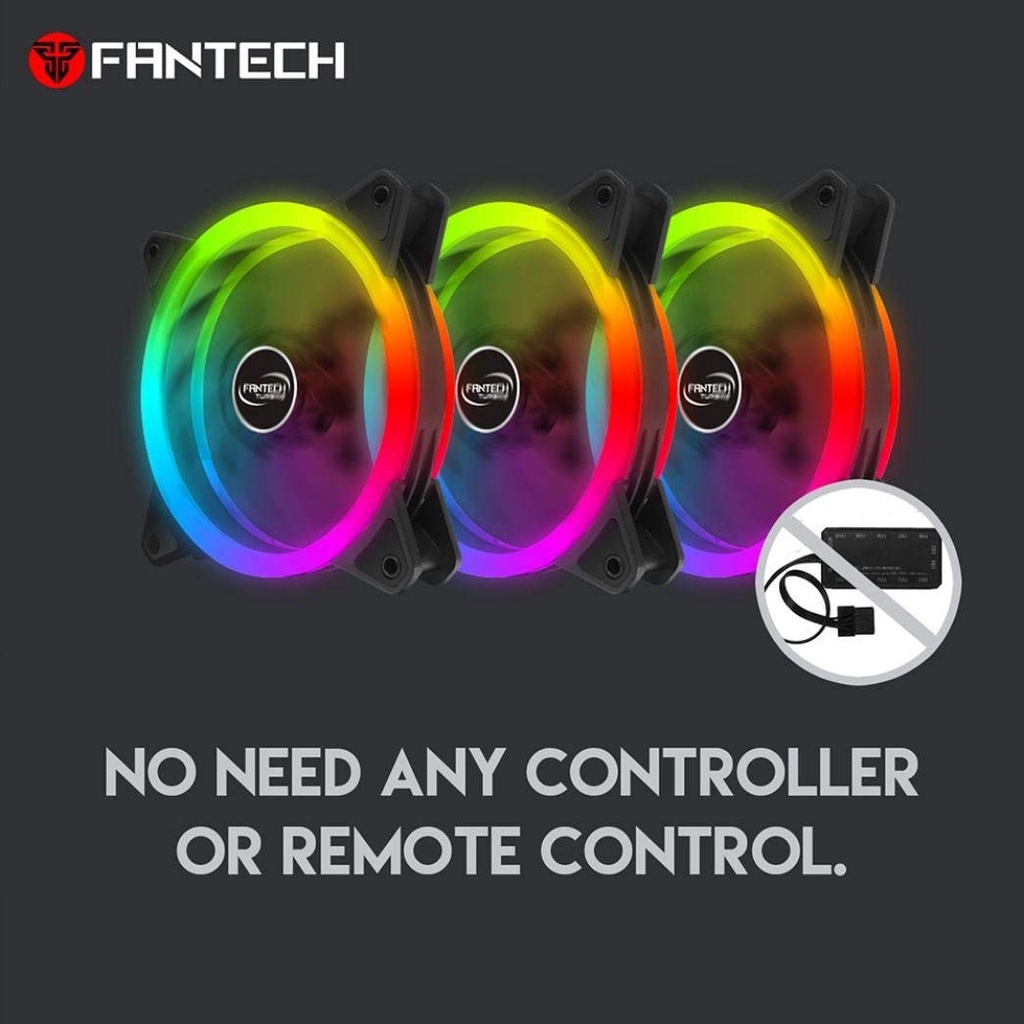 FAN FANTECH FC 124 TURBINE RGB RING DUAL SIDE 12CM