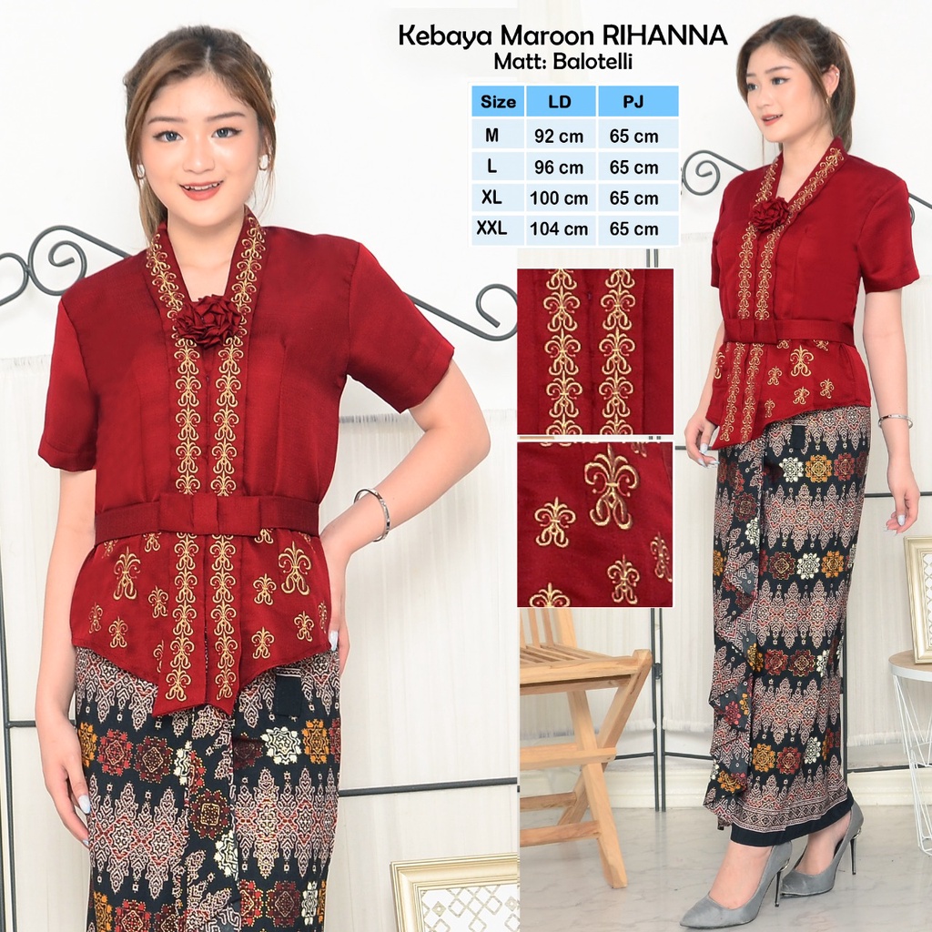 Terbaru  Atasan Kebaya Encim Rihana Katun Bordir  Wanita