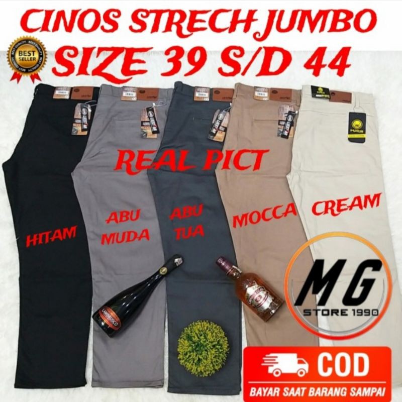 CELANA PANJANG CHINOS CHINO STRET SLIM FIT PRIA LAKI LAKI JUMBO BIG SIZE