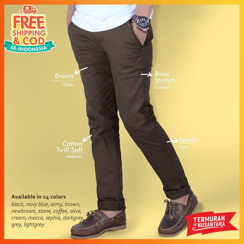 [BISA COD] CELANA CHINO PANJANG MURAH / CELANA PANJANG PRIA MURAH / CELANA CINO CASUAL FORMAL