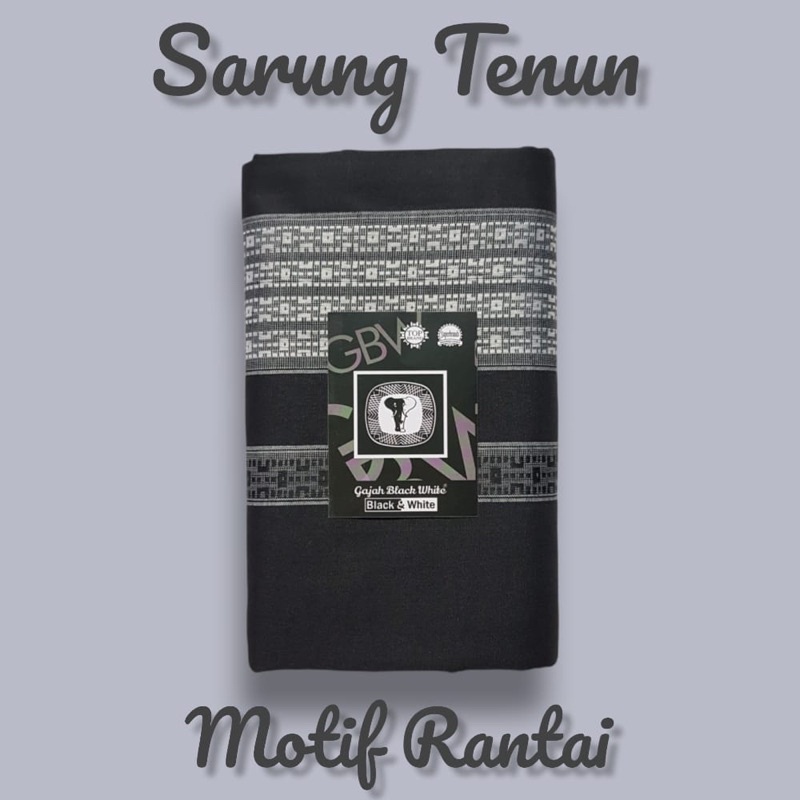 SARUNG TENUN MOTIF DOBY SABUK RANTAI HITAM