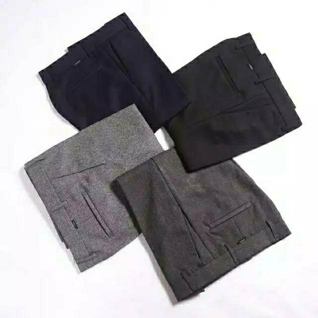 Celana Kerja Slimfit Pria Formal Kantor Wol Panjang Original