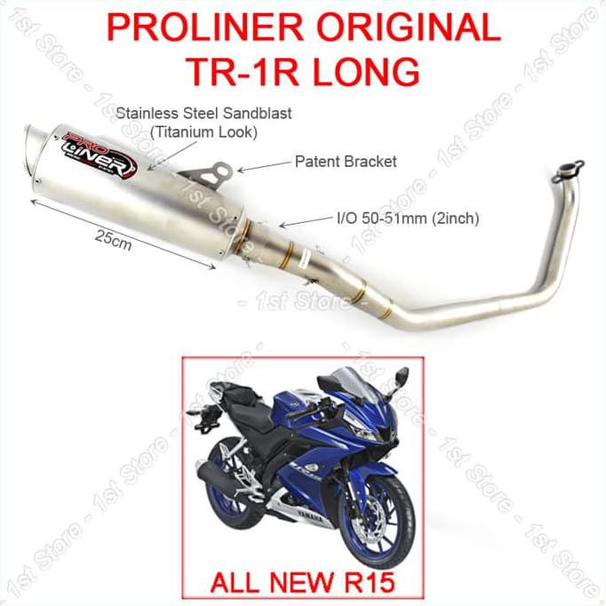 Knalpot Proliner TR1 Long All New R15 VVA V3 Tabung Besar Original 155