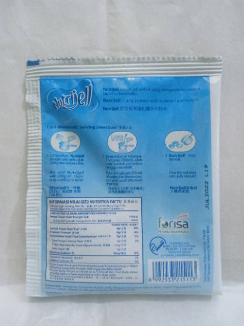 Tepung serbuk agar jelly NUTRIJELL nutrijell tanpa rasa (PLAIN) 15gr