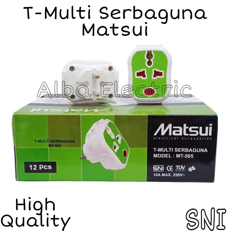 Steker T Multi Serbaguna Matsui MT-505 Lampu Child Protection T-Wanpro Cabang 3 + Lampu SNI Colokan kaki 3