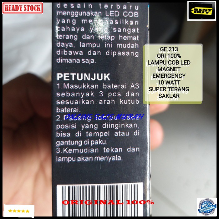 G213 Mitsuyama Lampu led emergency rumah magnet dinding wall tembok tempel putih white cob 10 watt wat magnetik terang saklar sinar cahaya lamp sentuh portable G213   Ukuran : 9 cm x9 cm x 2.2 cm  ADA MAGNET UNTUK NEMPEL DI BESI  dengan mata lamp