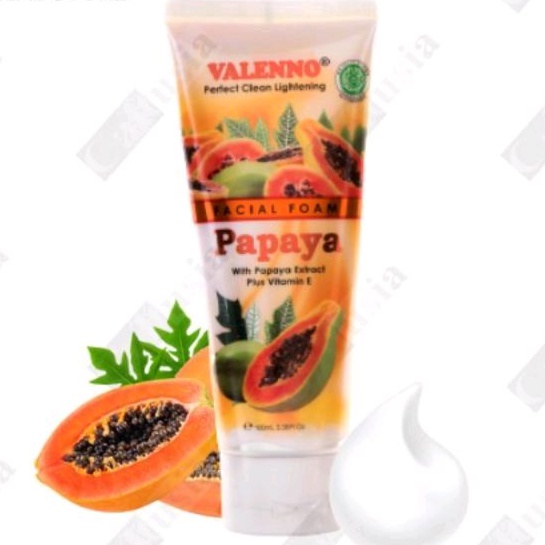 VALENNO FACIAL WASH PAPAYA 100GR | VALENNO FACIAL FOAM