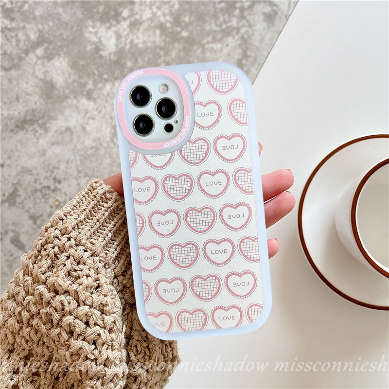 Soft Case TPU Motif Hati Bunga Pita Untuk iPhone 6 6s 7 8 Plus 11 12 13 Pro Max SE 2020 XR X XS Max