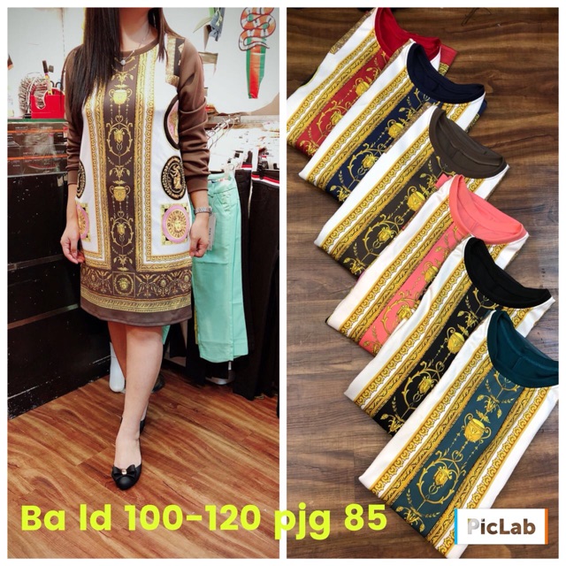 Dress terusan wanita fit to XL+ bahan kaos cotton tebal good quality