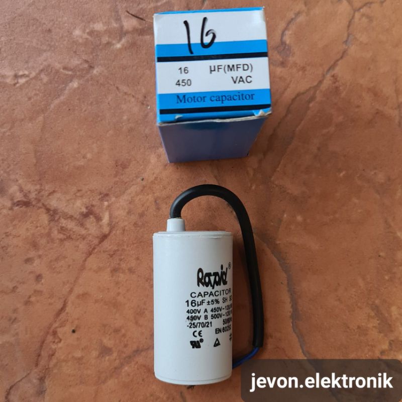 Kapasitor Pompa Air Elko Rapid 14 16 uf 450 v Capasitor Elco 14uf 16uf 450v volt