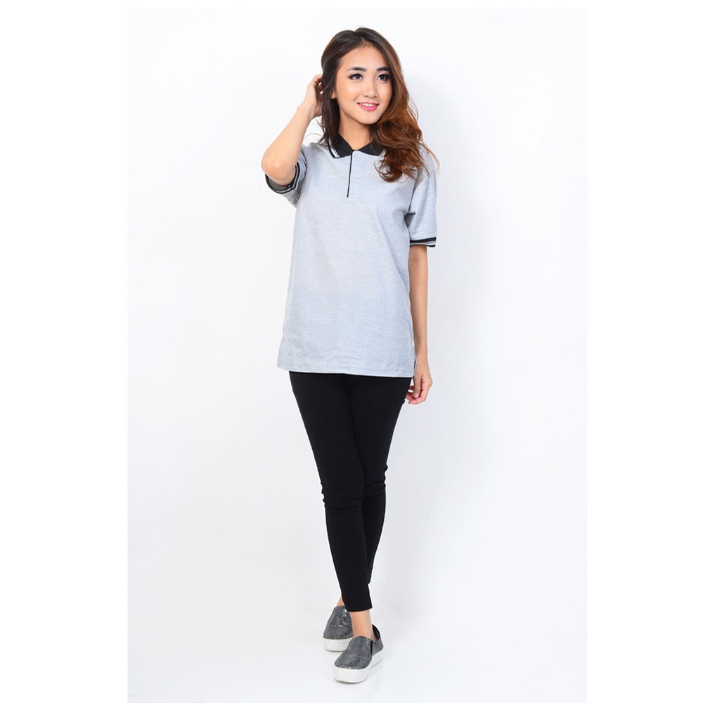 Kaos wangki kerah lengan Pendek Wanita Basic Simpel Elegan - XSHOP PoloGirl