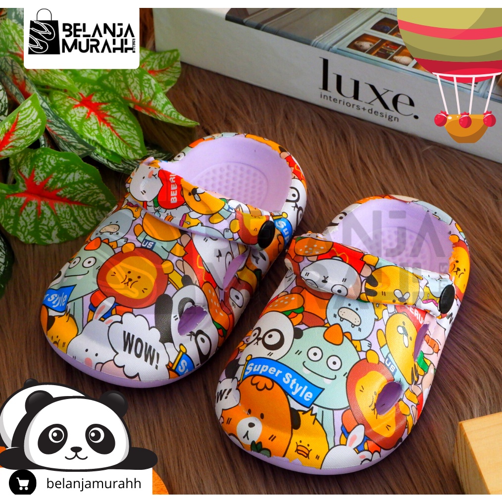 Sandal Kodok Anak anak Printing  Sendal bapaw  Sendal Baim  New Arivval Sendal Kodok Anak ank 603AA