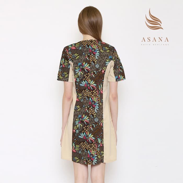DRESS BATIK     Asana Lanne Woman Dress - Brown      IWAZAH OFFICE