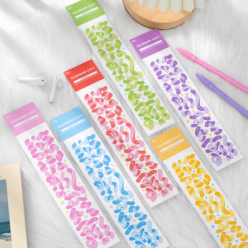 

[Selcyshine] 1 Lembar Sticker Pita Ribbon Confetti Ribbon Decoration / Sticker Pita / Deco Toploader
