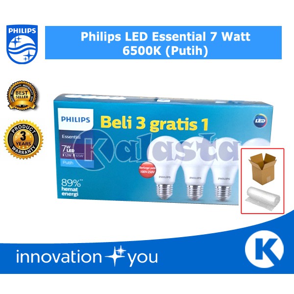 Paket Isi 4 Lampu Philips LED 6w/8w/10w/12w/14.5w Multipack MyCare Bulb GARANSI &amp; FREE BUBBLE