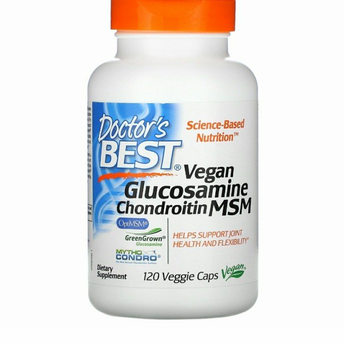Doctor's Best Vegan Glucosamine Chondroitin MSM 120 Veggie Caps