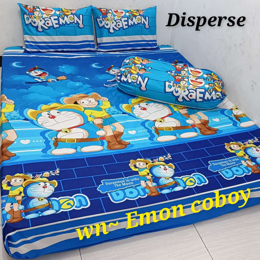 12 motif doraemon Sprei murah, sprei homemade, sprei karaker anak, sprei best seller