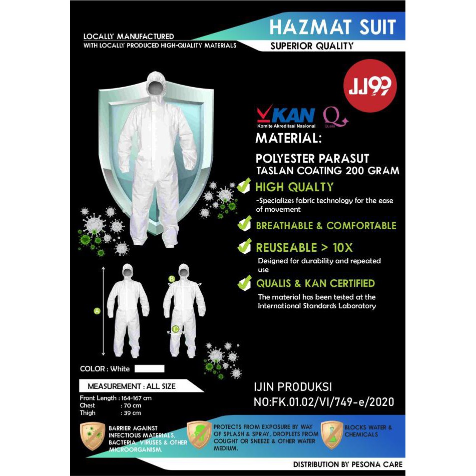 APD / HAZMAT SUIT Polyester Taslan PARASUT Coating HIGH QUALITY