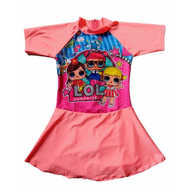 BAJU RENANG ANAK PEREMPUAN / BAJU RENANG ROK ANAK / BAJU RENANG LOL & PONY