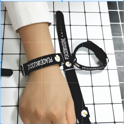 Jam Tangan Quartz  watch GD same paragraph Small D watch Floral Motif Canvas For Women Watch-Bracelet 2