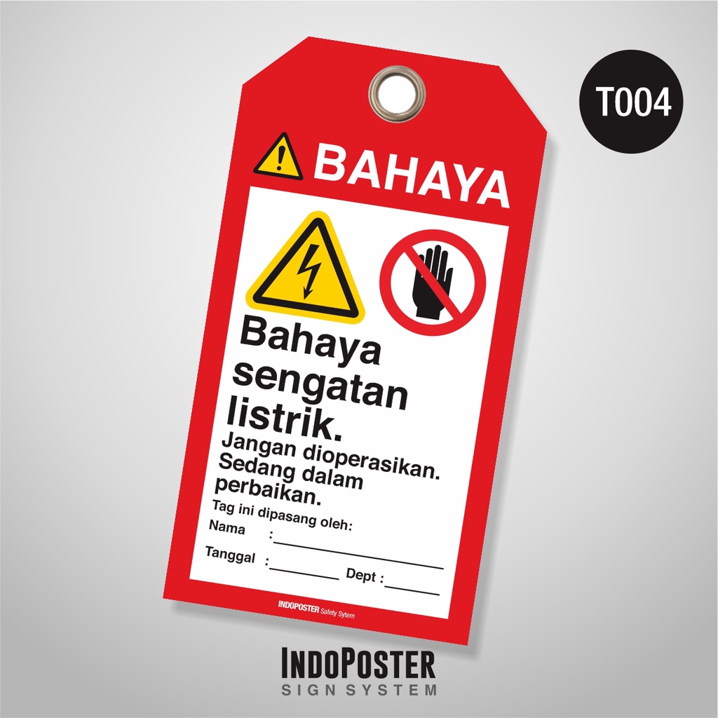 

TAG OUT LOTO PVC safety K3 ANSI ISO Bahaya Sengatan Listrik