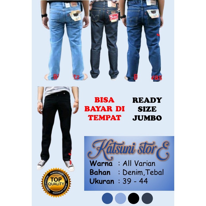 Celana Jeans Jumbo / Big Size Pria LEVIS Original 100% Standar Reguler Bahan Berkualitas Bisa COD