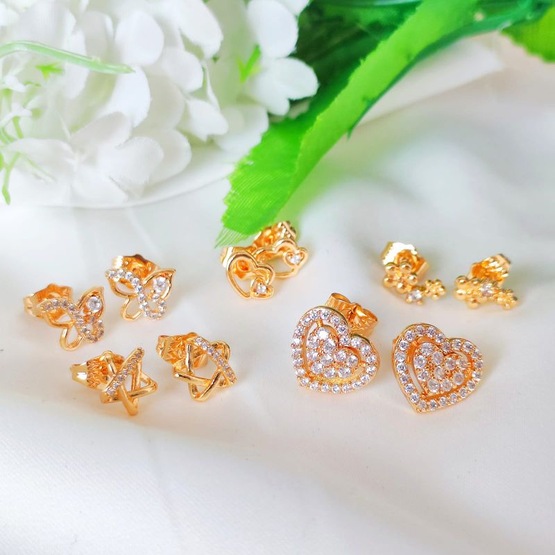 Anting Tusuk Xuping Permata Emas Import Wanita