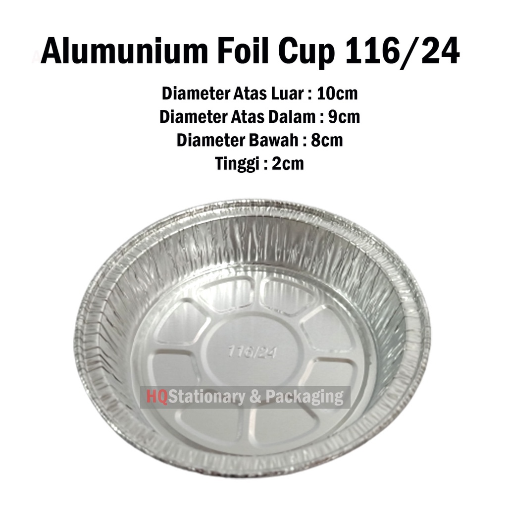 Alumunium Foil Cup Bulat Kecil 116/24 isi 20pcs Macaroni Schotel