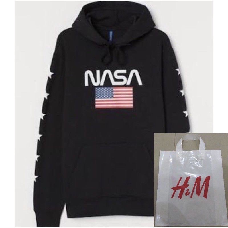 Hoodie NASA Astronot Black Fulltag 100%Original ( Quality Good )